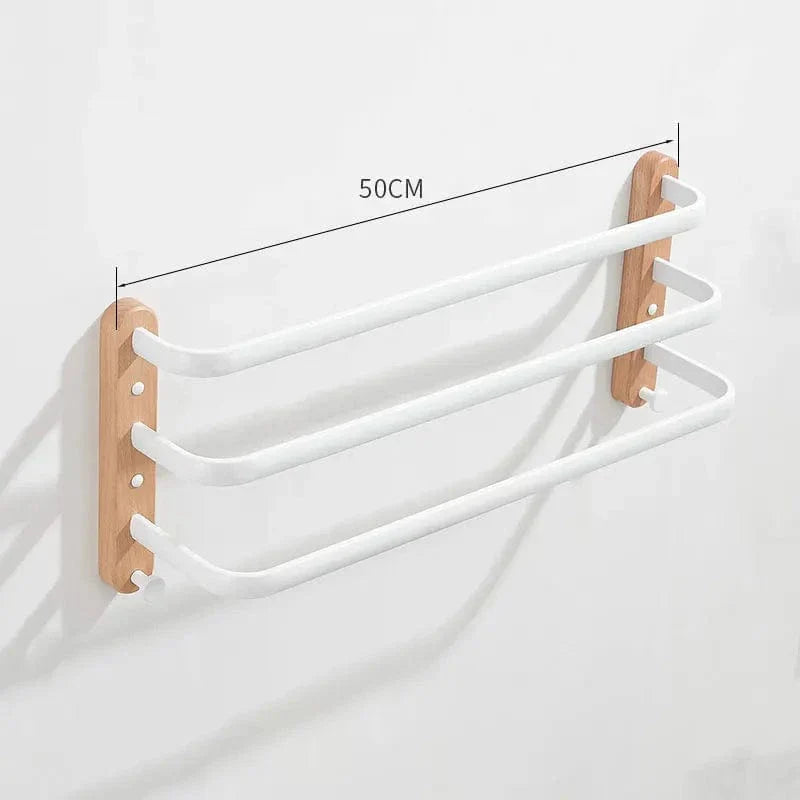 Porte-Serviettes Mural Bois Massif Chaleur et Robustesse – Bambeo