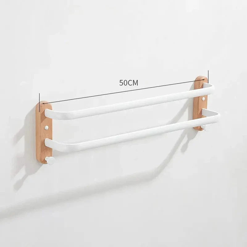 Porte-Serviettes Mural Bois Massif Chaleur et Robustesse – Bambeo