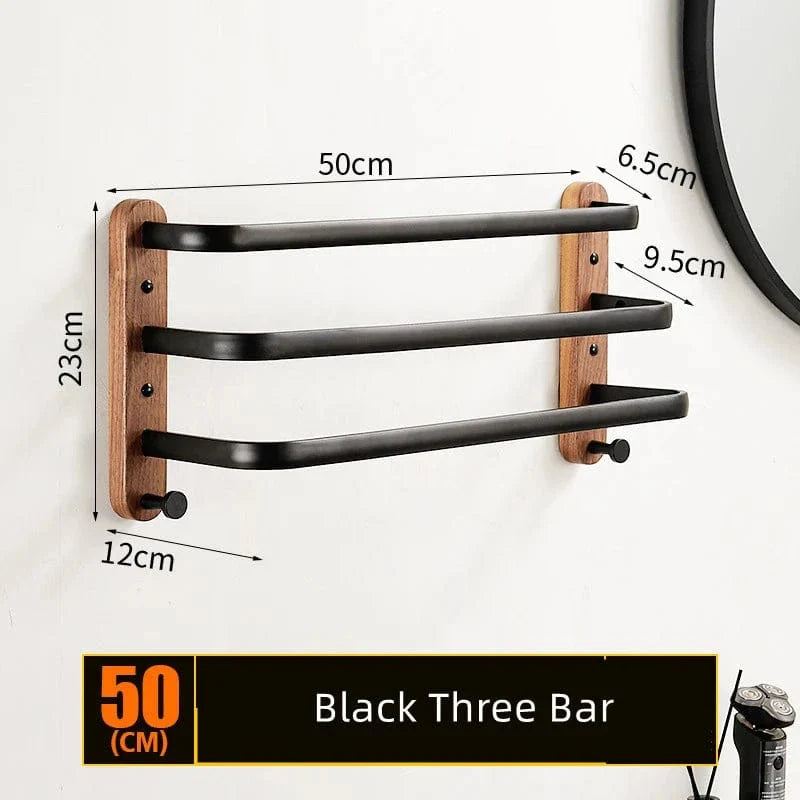 Porte-Serviettes Mural Bois Massif Chaleur et Robustesse – Bambeo