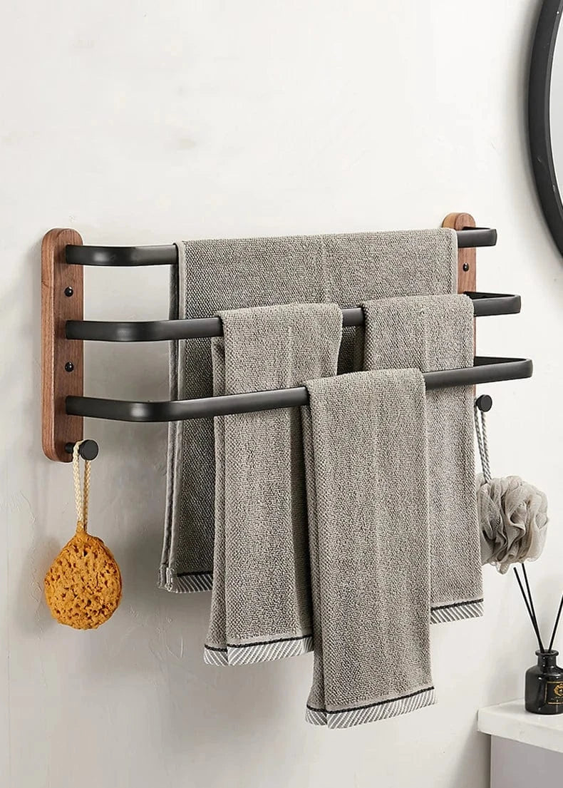 Porte-Serviettes Mural Bois Massif Chaleur et Robustesse – Bambeo