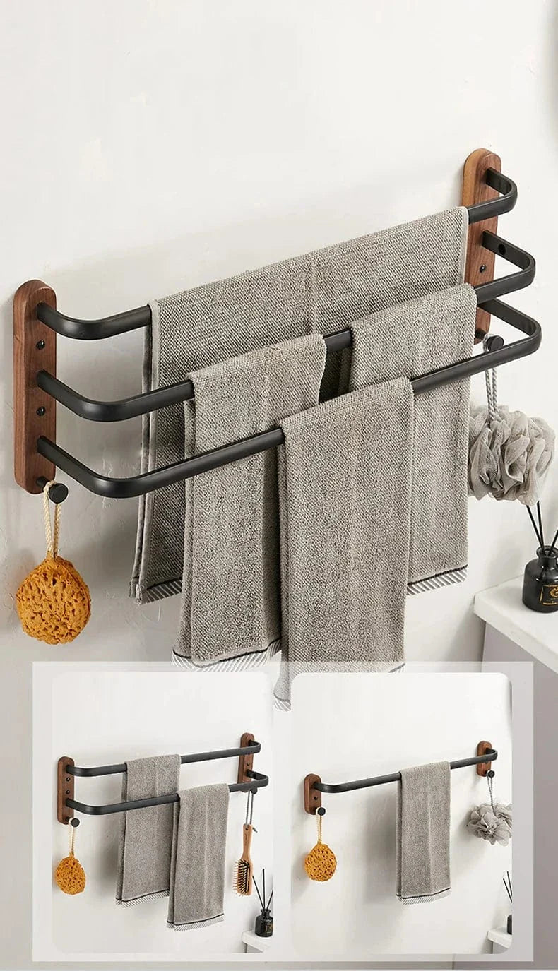 Porte-Serviettes Mural Bois Massif Chaleur et Robustesse – Bambeo