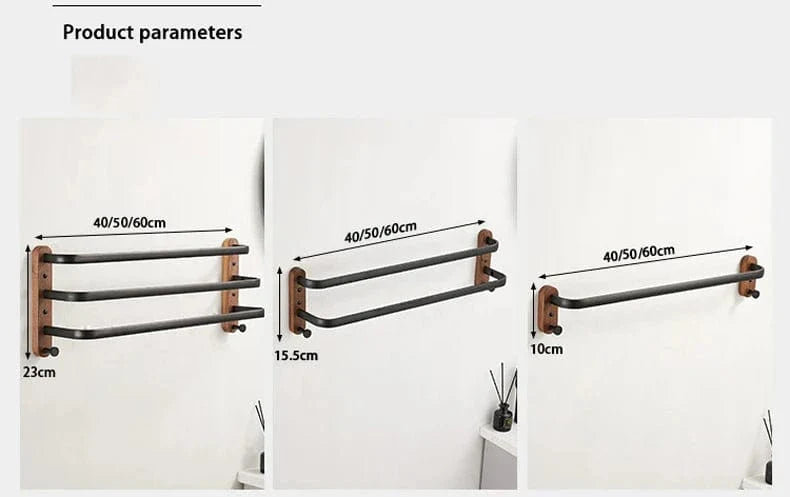 Porte-Serviettes Mural Bois Massif Chaleur et Robustesse – Bambeo