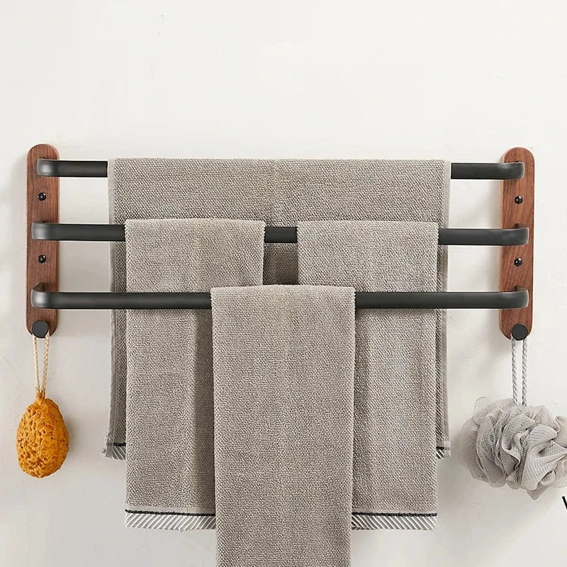 Porte-Serviettes Mural Bois Massif Chaleur et Robustesse – Bambeo