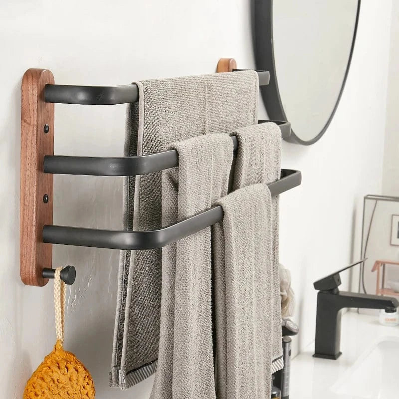 Porte-Serviettes Mural Bois Massif Chaleur et Robustesse – Bambeo