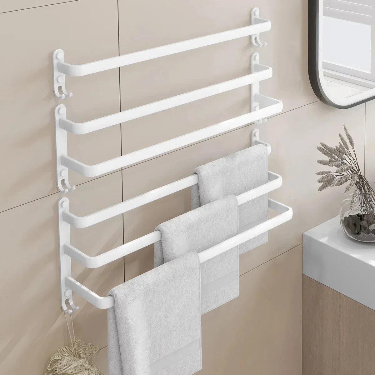 Porte-Serviettes Salle de Bain Rangement Moderne Pose Rapide – Linora