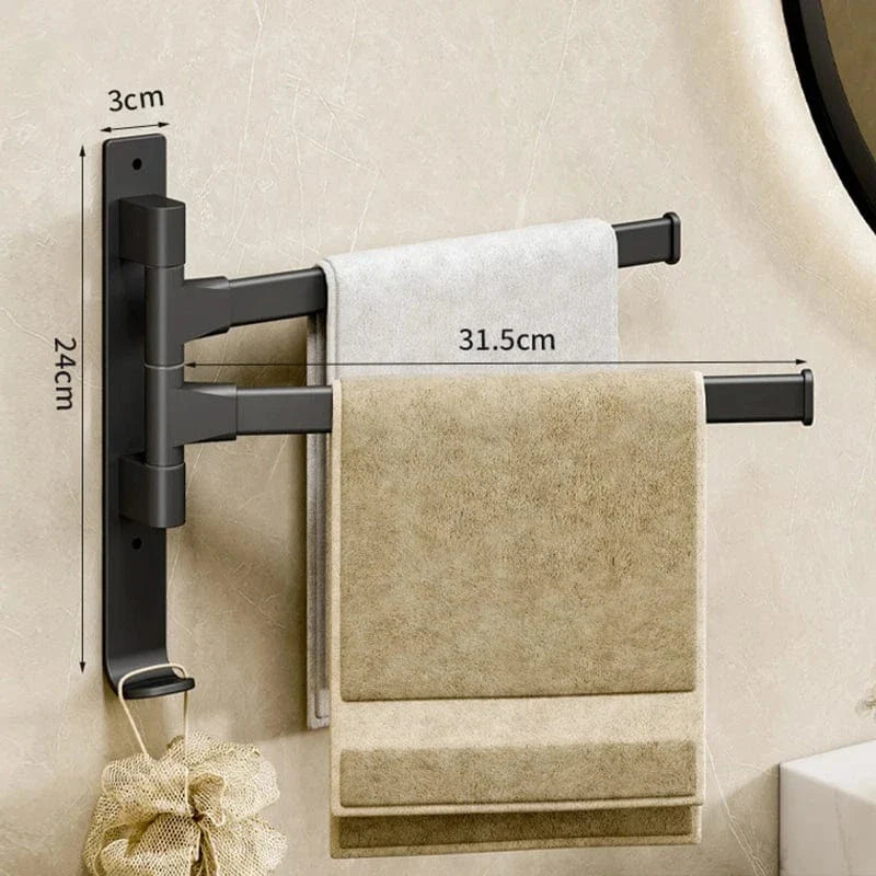 Porte-Serviettes Rotatif Aluminium Léger et Inoxydable – Linora