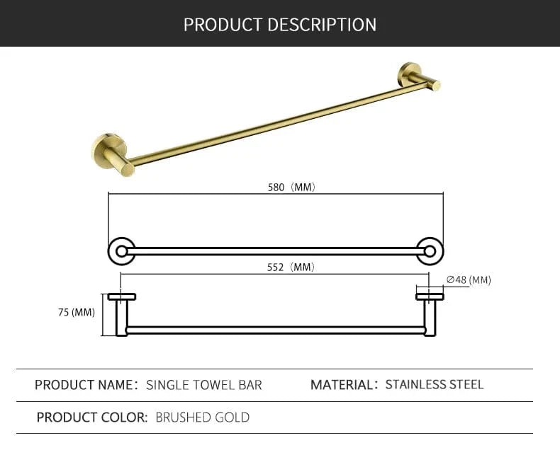 Porte-Serviettes Mural Inox Fixation Solide Style Épuré – Linora