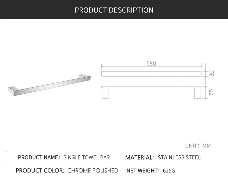 Porte-Serviettes Mural Inox Fixation Solide Style Épuré – Linora