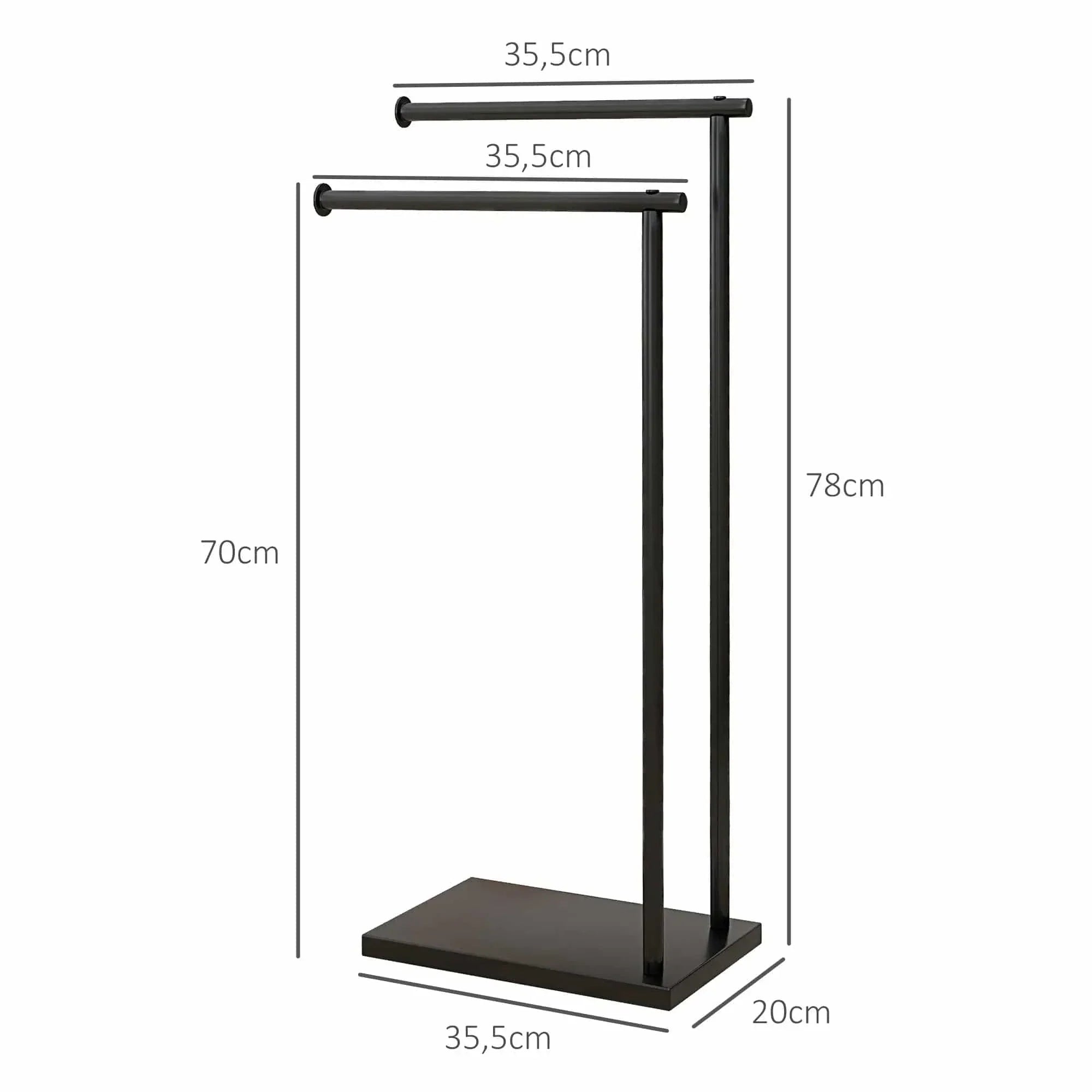Porte-Serviettes sur Pied Noir Forme en L Gain de Place – Chalys