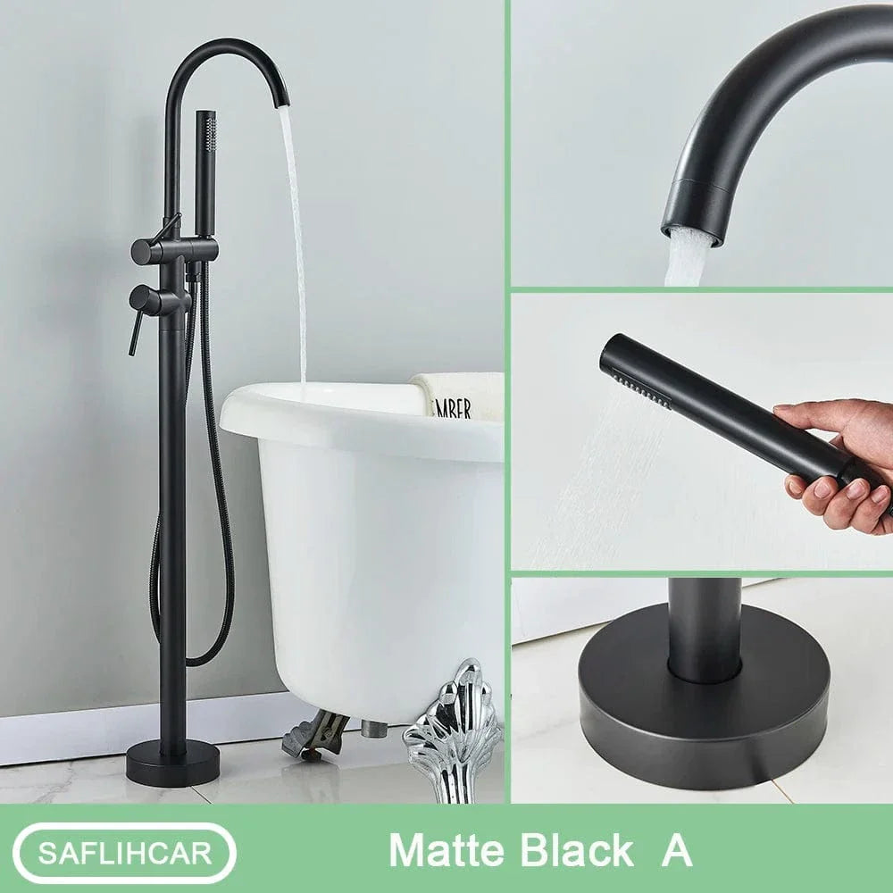 Robinet Baignoire Îlot Noir Sur Pied Effet Spectaculaire – Vertane