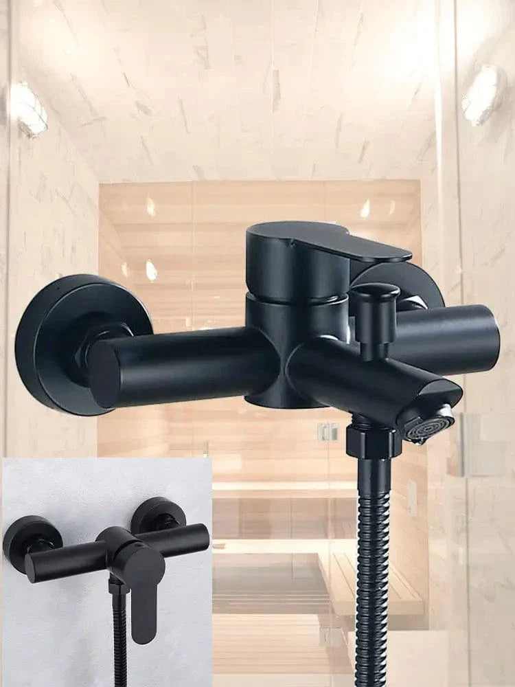 Robinet Baignoire Noir Contemporain Finition Mate Durable – Vertane