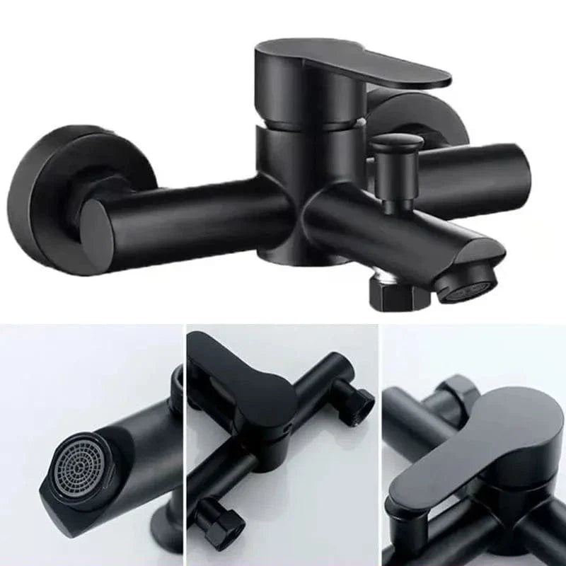 Robinet Baignoire Noir Contemporain Finition Mate Durable – Vertane