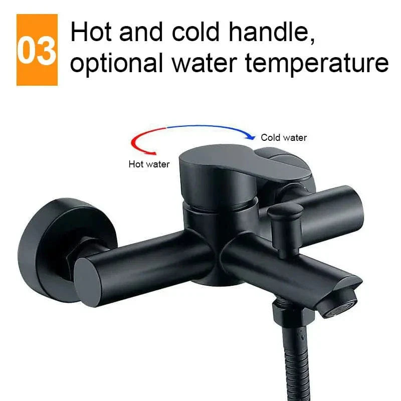 Robinet Baignoire Noir Contemporain Finition Mate Durable – Vertane