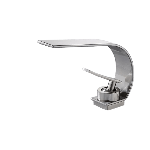 Robinet Cascade Lavabo Noir Flux Large Design Moderne – Solvane