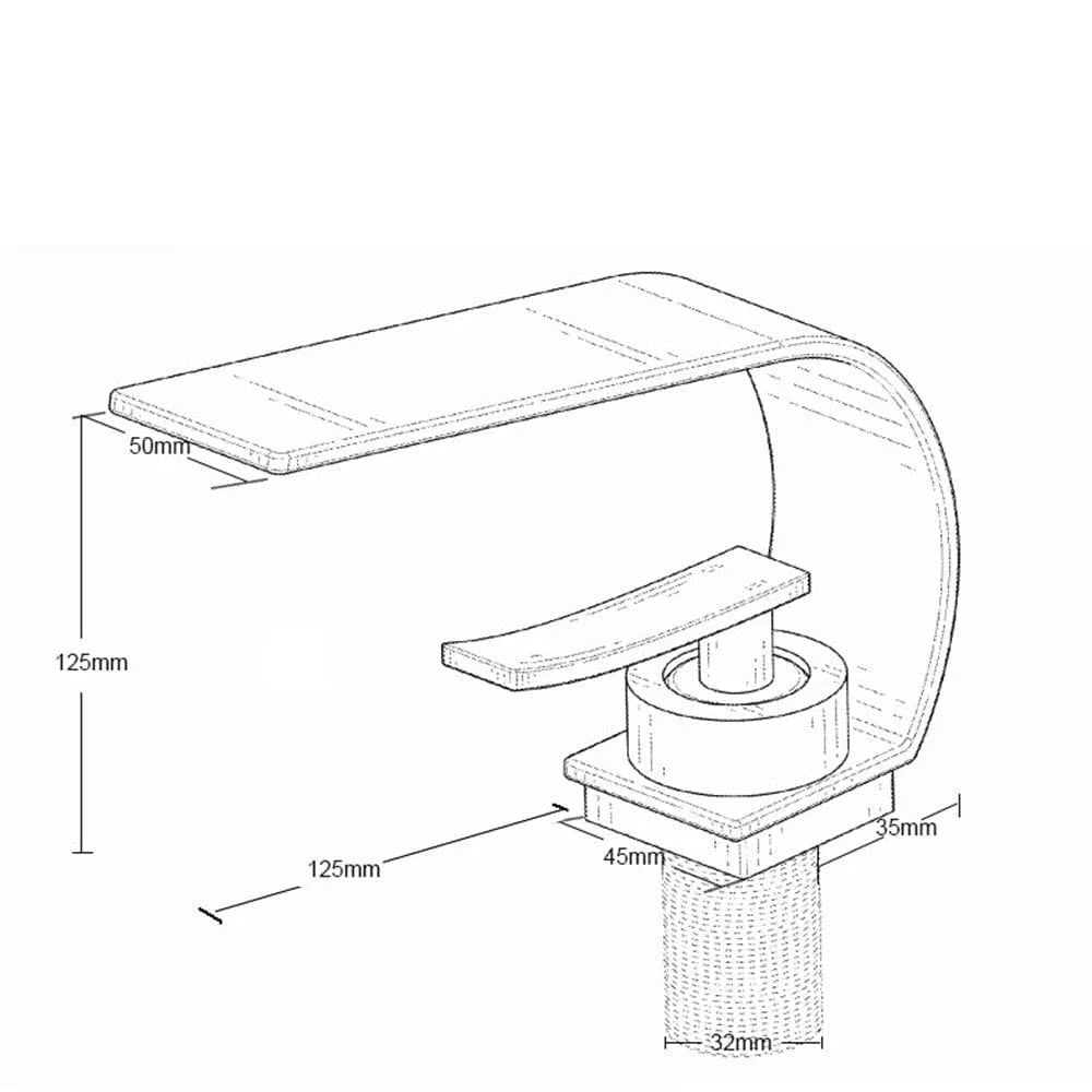 Robinet Cascade Lavabo Noir Flux Large Design Moderne – Solvane