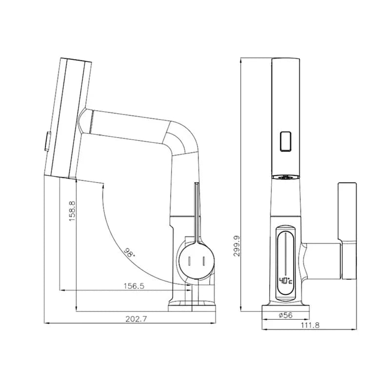 Robinet Cascade Blanc Écran Intelligent Bec Rétractable Évier Moderne – Cuvéa