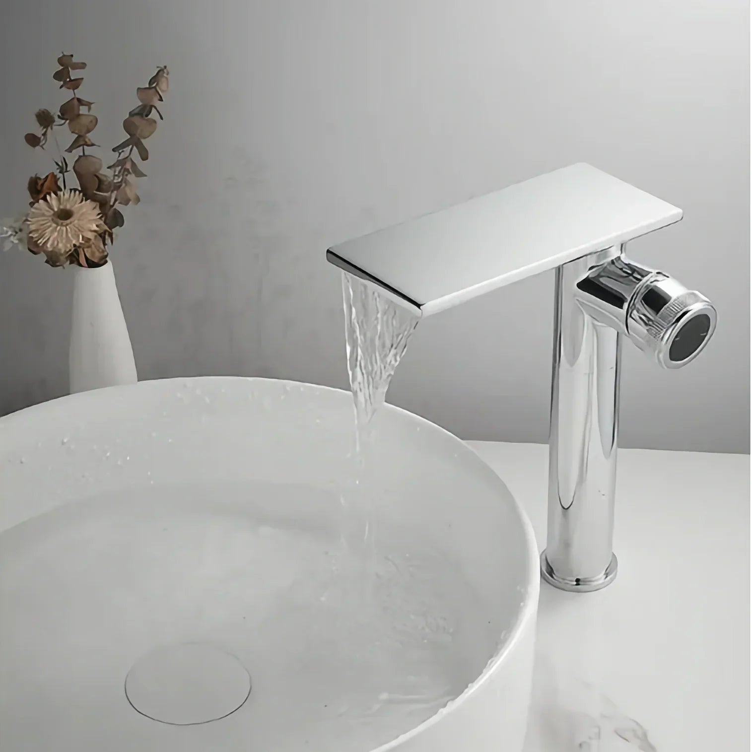 Robinet Cascade Salle de Bain Chromé Laiton Flux Large Apaisant – Solvane