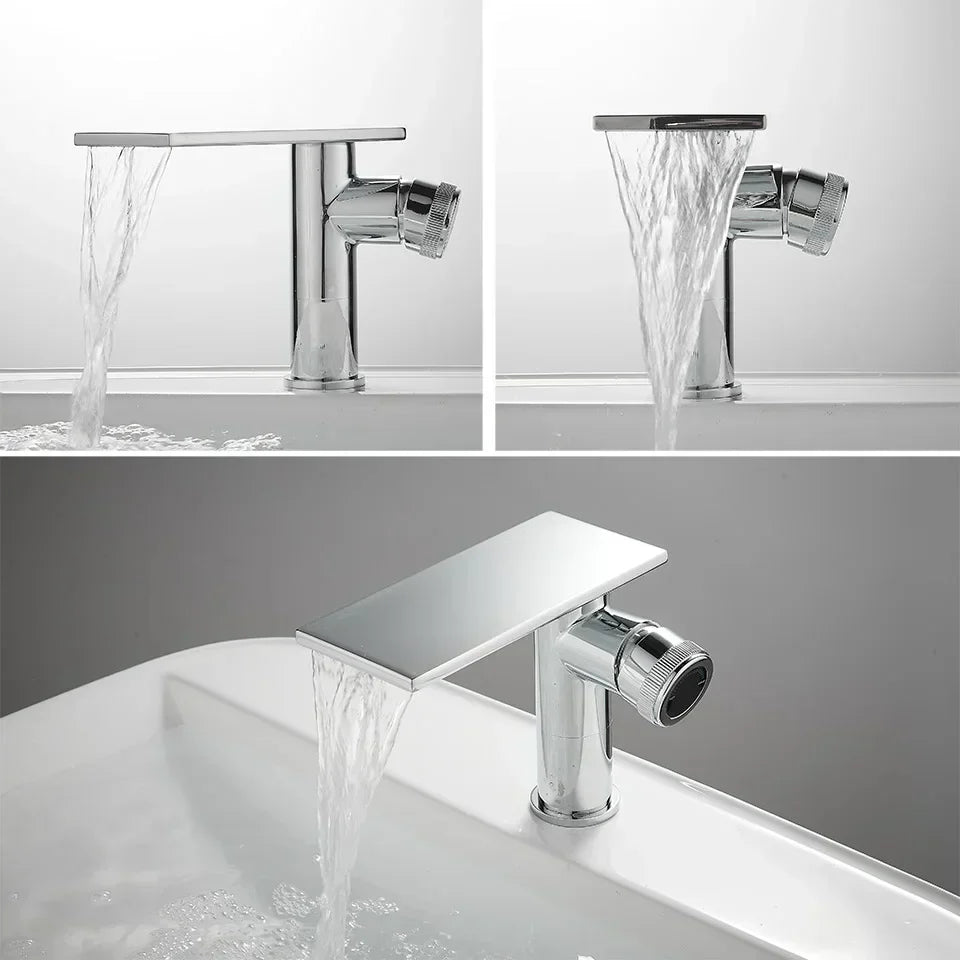 Robinet Cascade Salle de Bain Chromé Laiton Flux Large Apaisant – Solvane