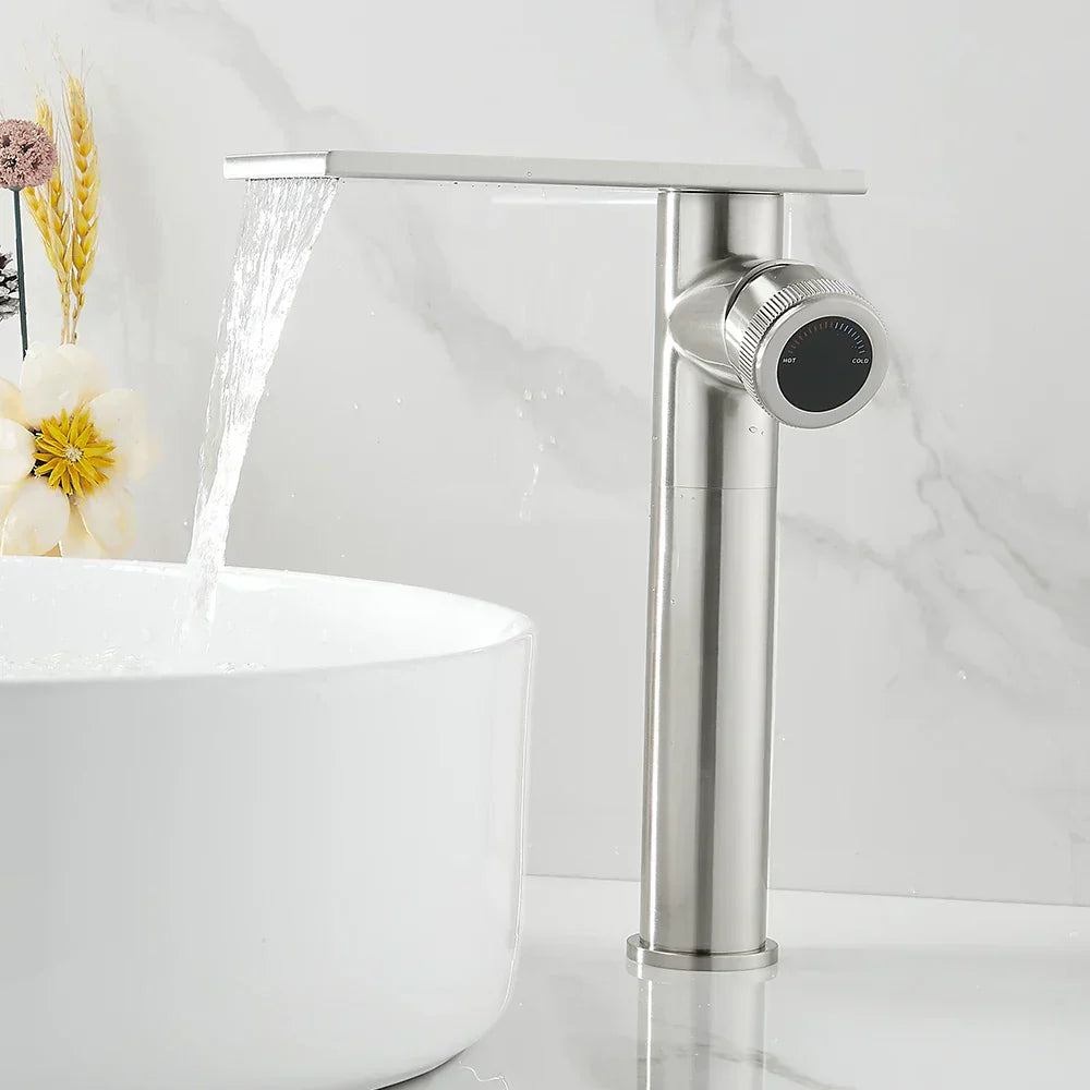 Robinet Cascade Salle de Bain Chromé Laiton Flux Large Apaisant – Solvane