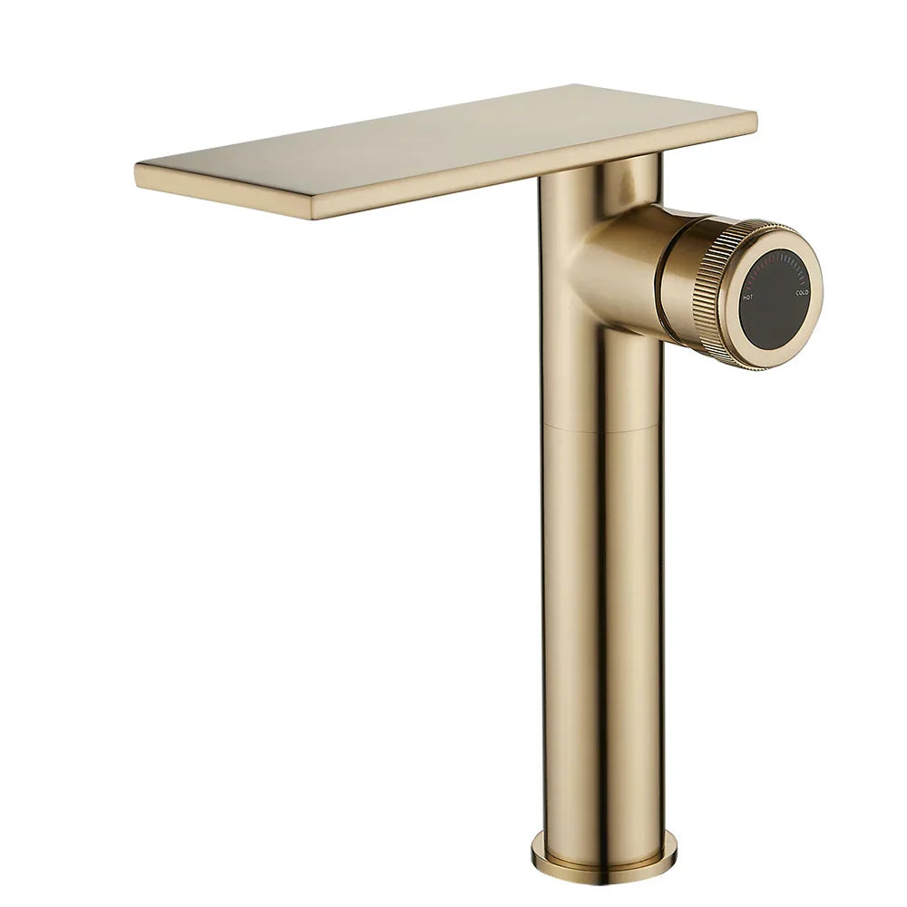 Robinet Cascade Salle de Bain Doré Laiton Éclat Chaleureux – Solvane