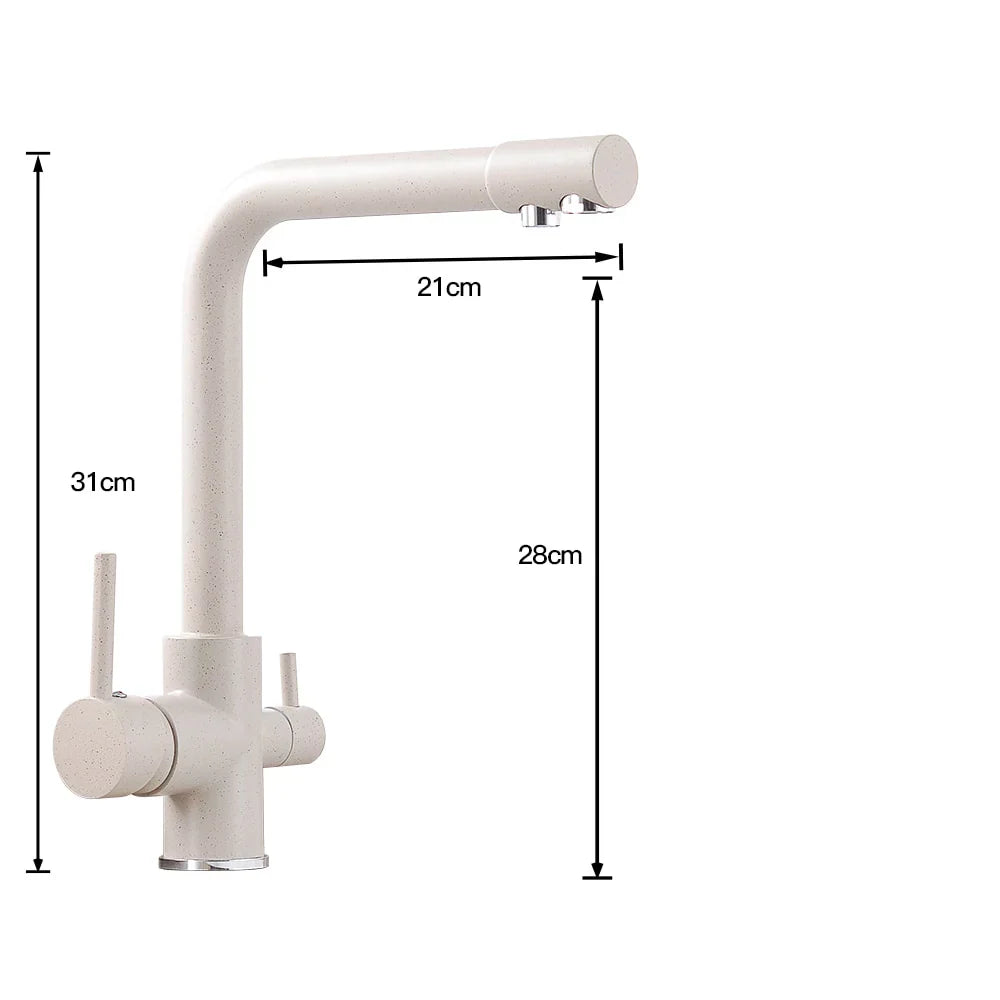 Mitigeur Cuisine 3 Voies Laiton Moderne Eau Filtrée Séparée – Cuvéa