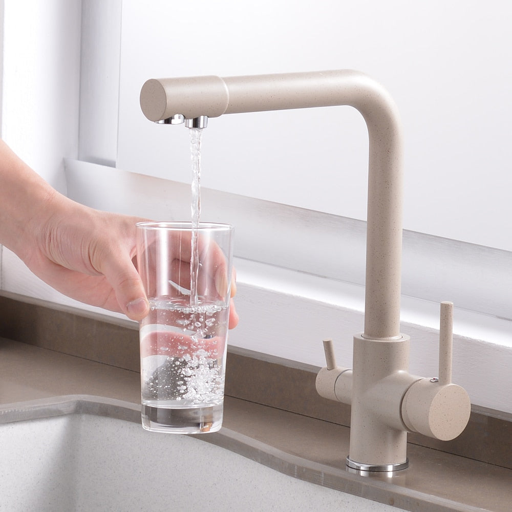 Mitigeur Cuisine 3 Voies Laiton Moderne Eau Filtrée Séparée – Cuvéa