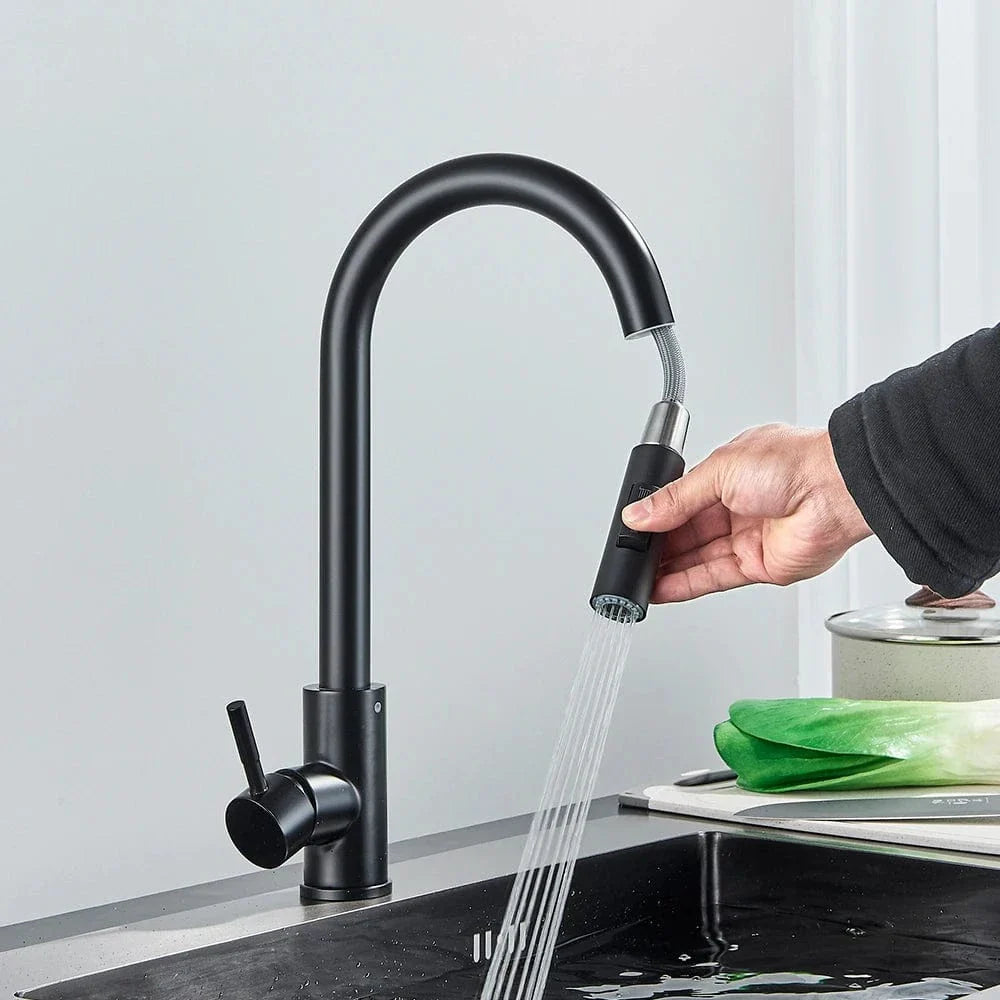 Robinet Cuisine Douchette 2 Fonctions Poignée Unique Acier – Cuvéa