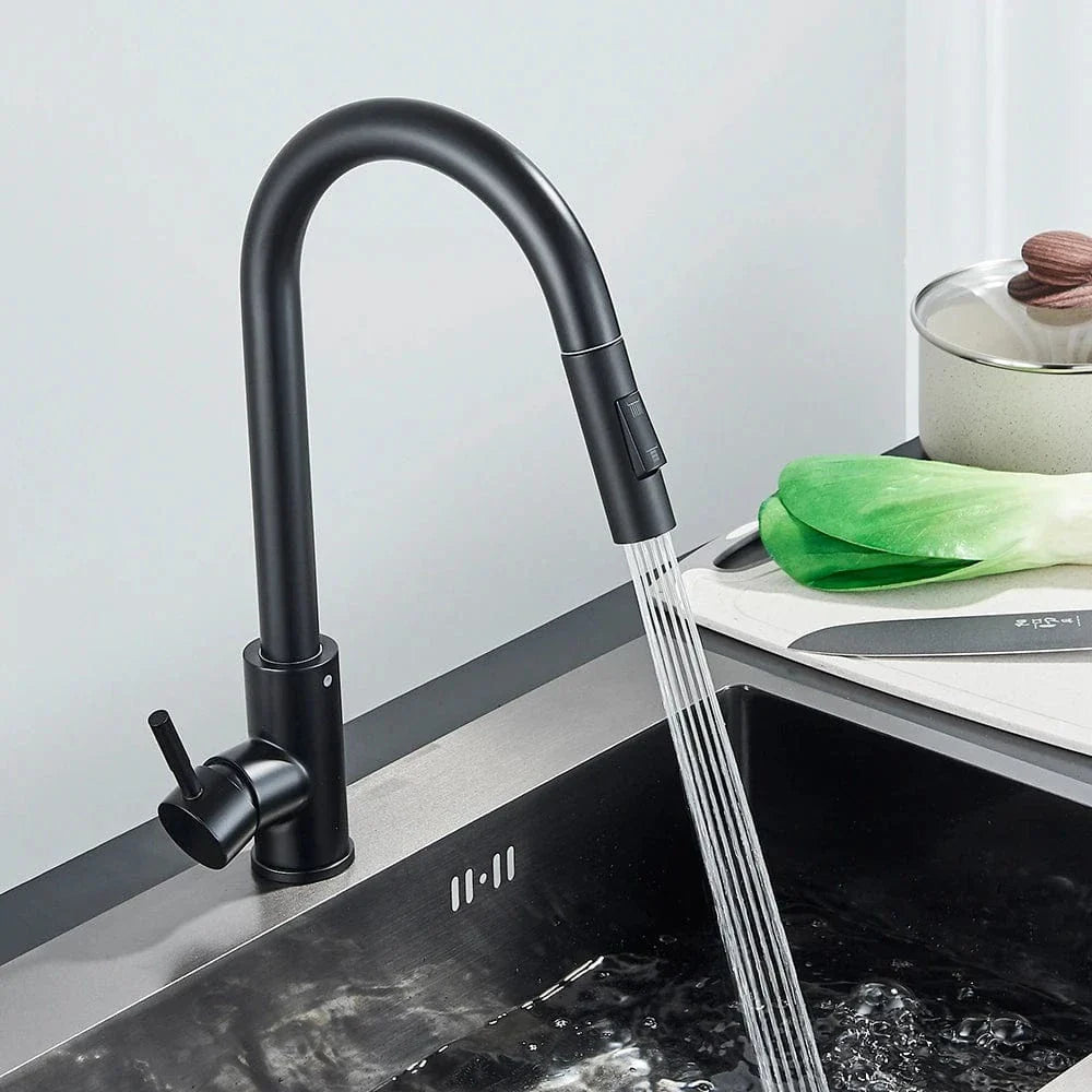 Robinet Cuisine Douchette 2 Fonctions Poignée Unique Acier – Cuvéa