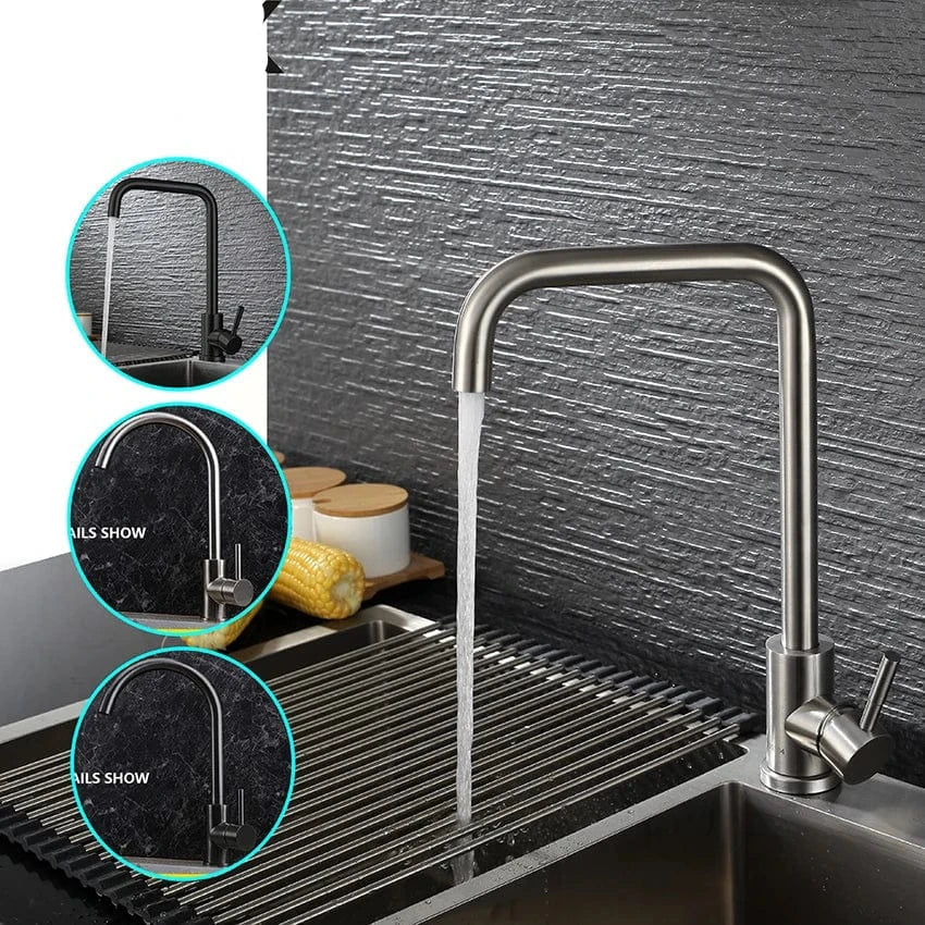 Robinet Cuisine Inox Brossé Design Moderne Anti-Traces – Cuvéa