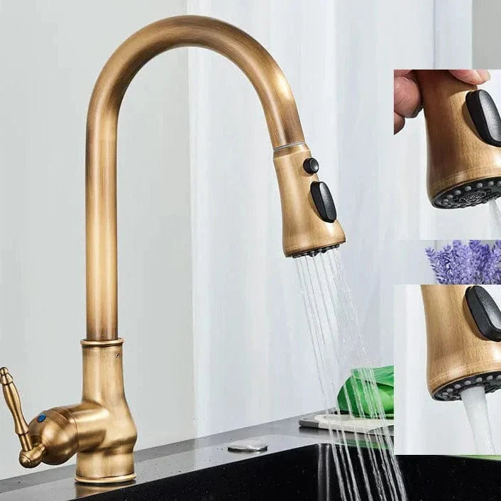 Robinet Cuisine Vintage Douchette Laiton Ancien Style Rétro Premium – Cuvéa