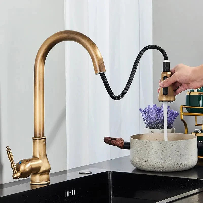 Robinet Cuisine Vintage Douchette Laiton Ancien Style Rétro Premium – Cuvéa