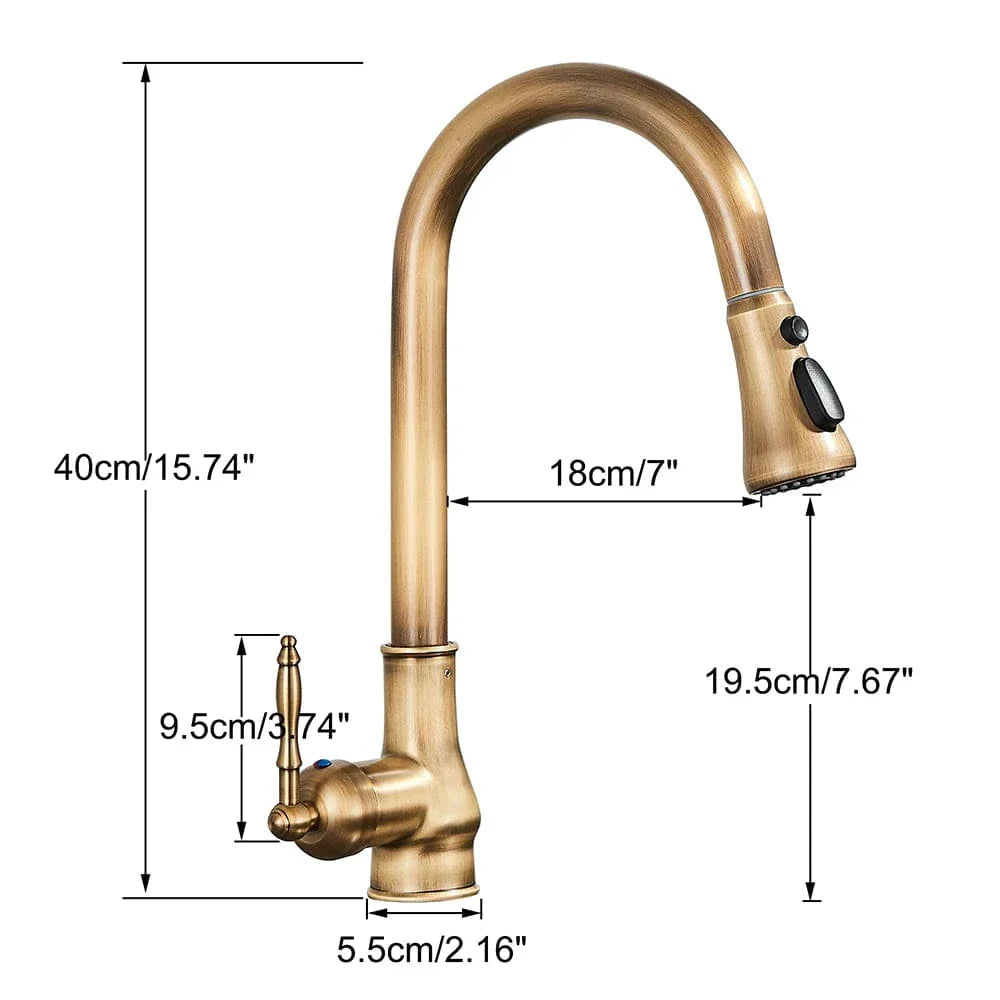 Robinet Cuisine Vintage Douchette Laiton Massif Cachet Durable – Cuvéa