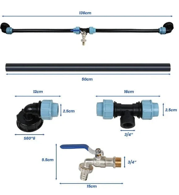 Robinet Cuve Jardin IBC Adaptateur et Raccords Irrigation Facile – Terravia