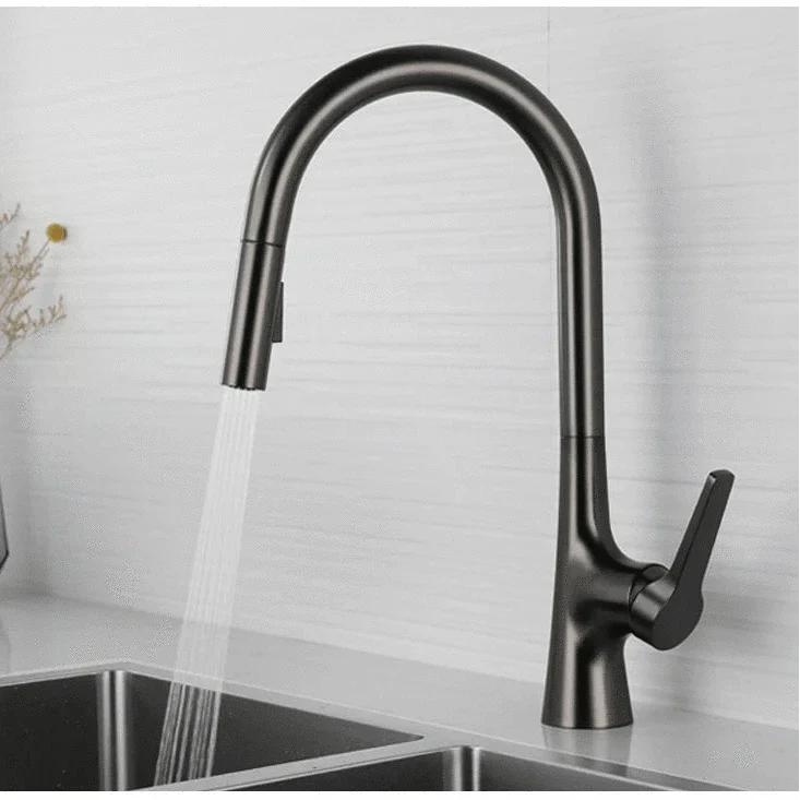 Robinet Évier avec Douchette Laiton Durable Design Moderne – Cuvéa