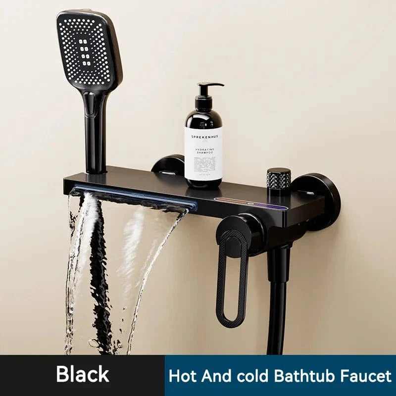 Robinet Baignoire avec Douchette Noir Bain et Rinçage Faciles – Vertane