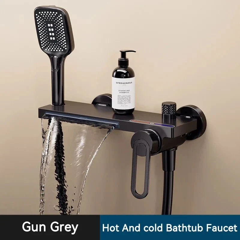 Robinet Baignoire avec Douchette Noir Bain et Rinçage Faciles – Vertane
