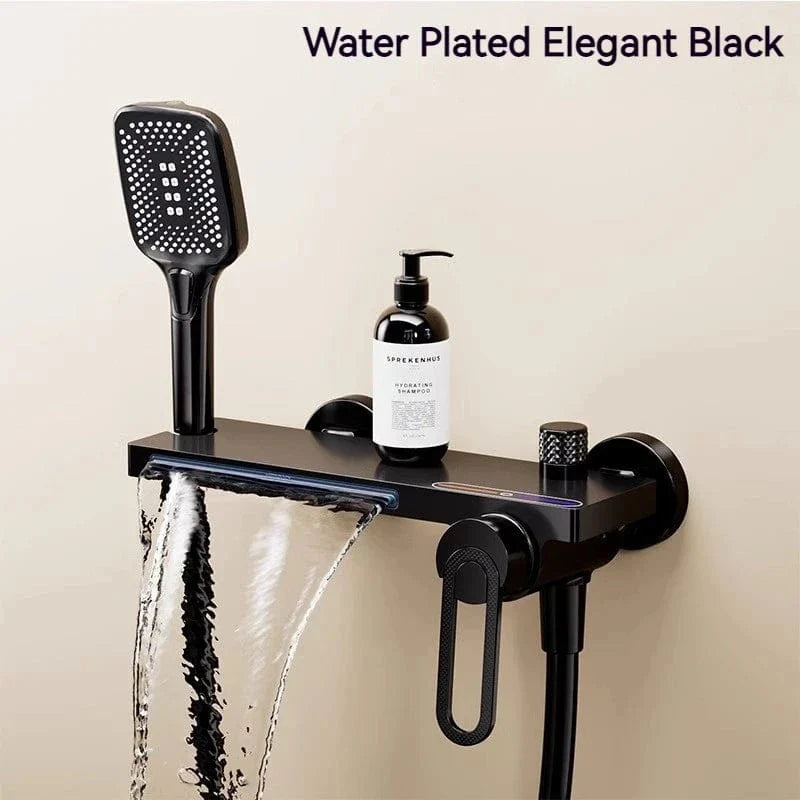 Robinet Baignoire avec Douchette Noir Bain et Rinçage Faciles – Vertane