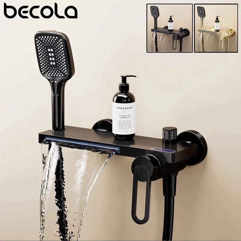 Robinet Baignoire avec Douchette Noir Bain et Rinçage Faciles – Vertane