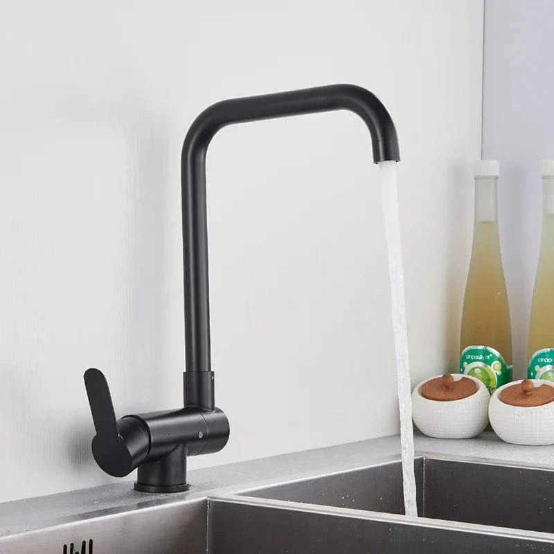 Robinet Cuisine Rabattable Noir Mat Pivotant 360° Sous Fenêtre – Cuvéa