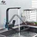 Robinet Cuisine Rabattable Noir Mat Pivotant 360° Sous Fenêtre – Cuvéa