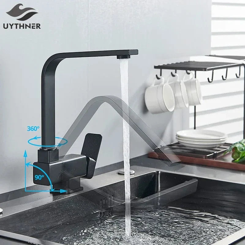 Robinet Cuisine Rabattable Noir Mat Pivotant 360° Sous Fenêtre – Cuvéa
