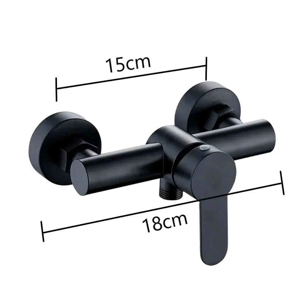 Robinet Douche Noir Mural Triple Sortie Inox 304 Durable – Zeltha