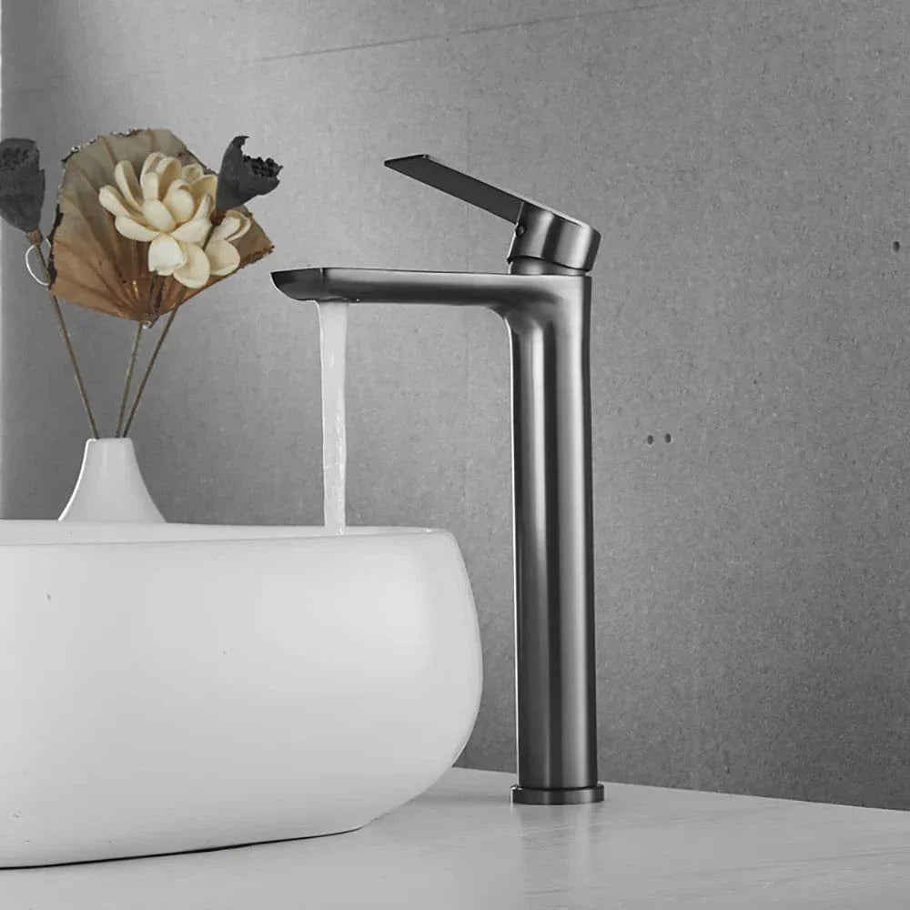 Robinet Lavabo Inox Gris Moderne Résiste à la Corrosion – Solvane