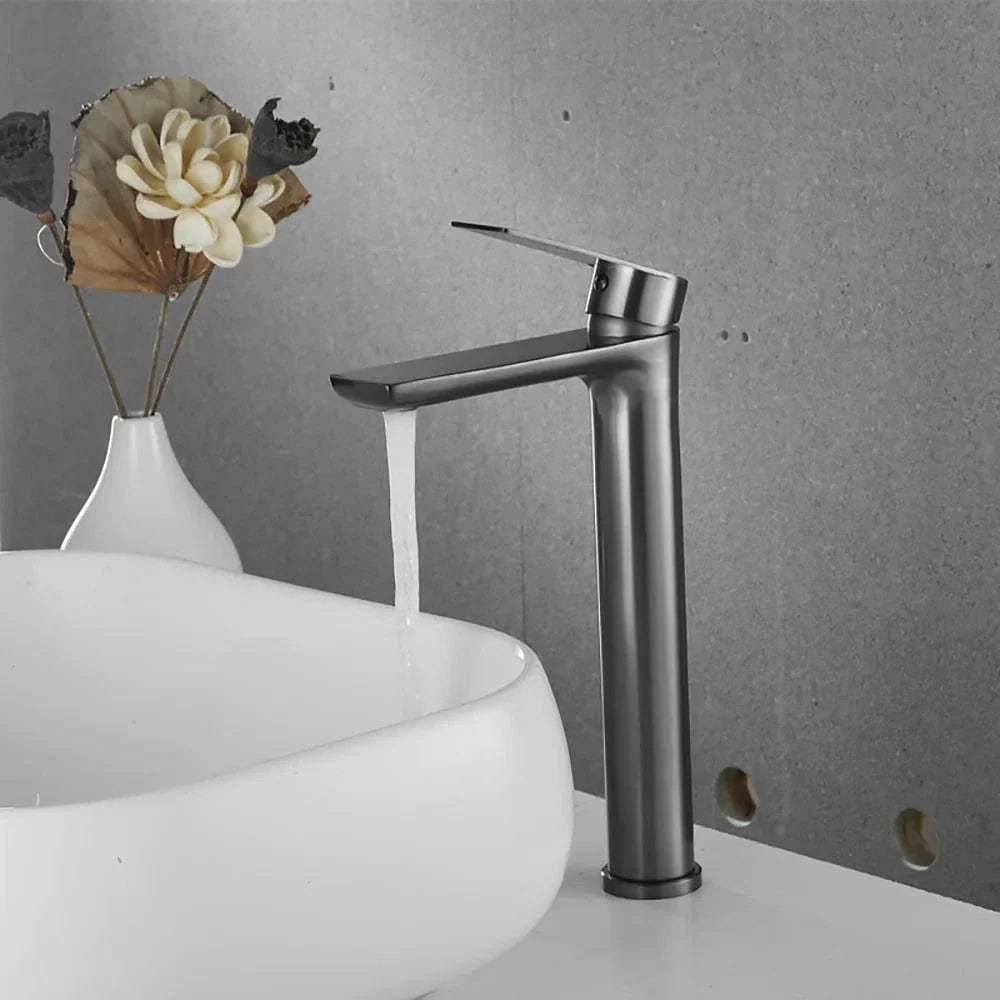 Robinet Lavabo Inox Gris Moderne Résiste à la Corrosion – Solvane