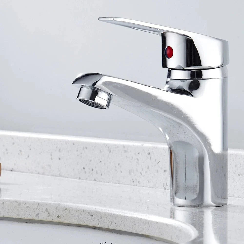 Robinet Lavabo Bec Haut Chromé Espace Généreux Sous le Jet – Solvane
