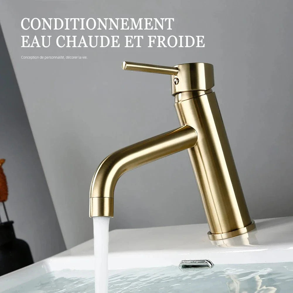 Robinet Lavabo Laiton Massif Solide et Élégant Longue Durée – Solvane