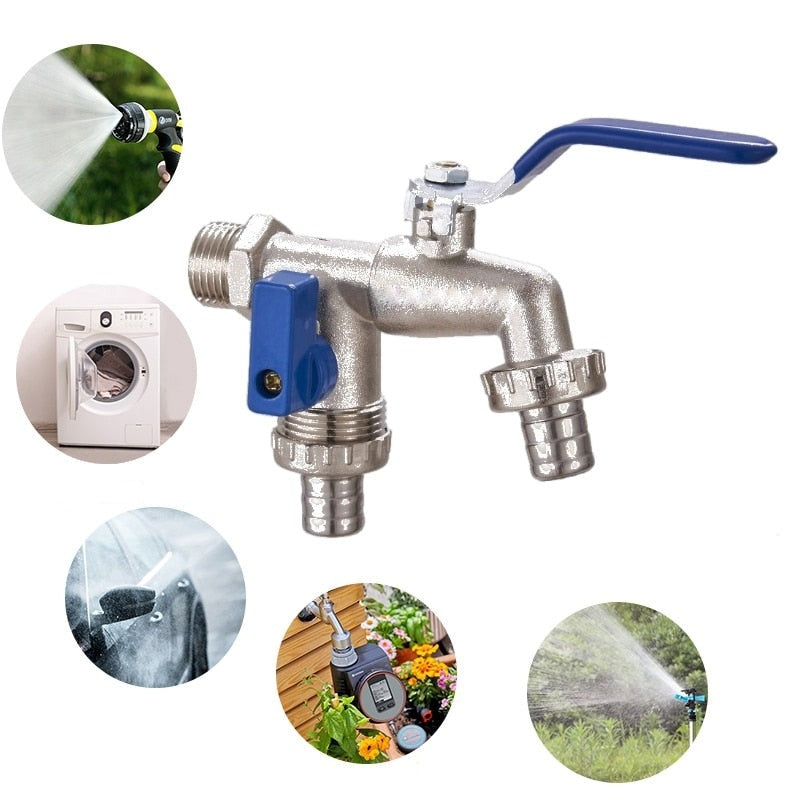 Robinet de Puisage Extérieur Double Sortie Arrosage Polyvalent – Terravia