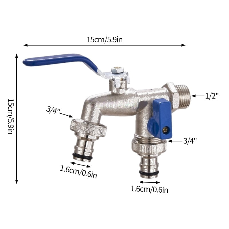Robinet de Puisage Extérieur Double Sortie Arrosage Polyvalent – Terravia