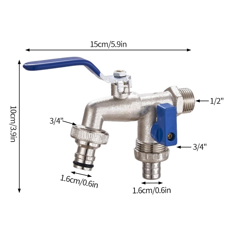 Robinet de Puisage Extérieur Double Sortie Arrosage Polyvalent – Terravia