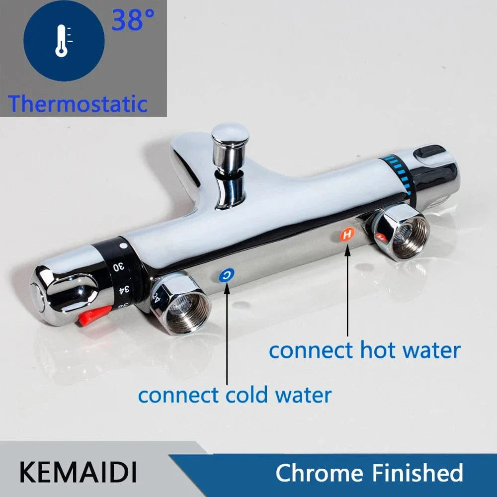 Robinet Douche Noir Thermostatique Température Stable Design Moderne – Thermya